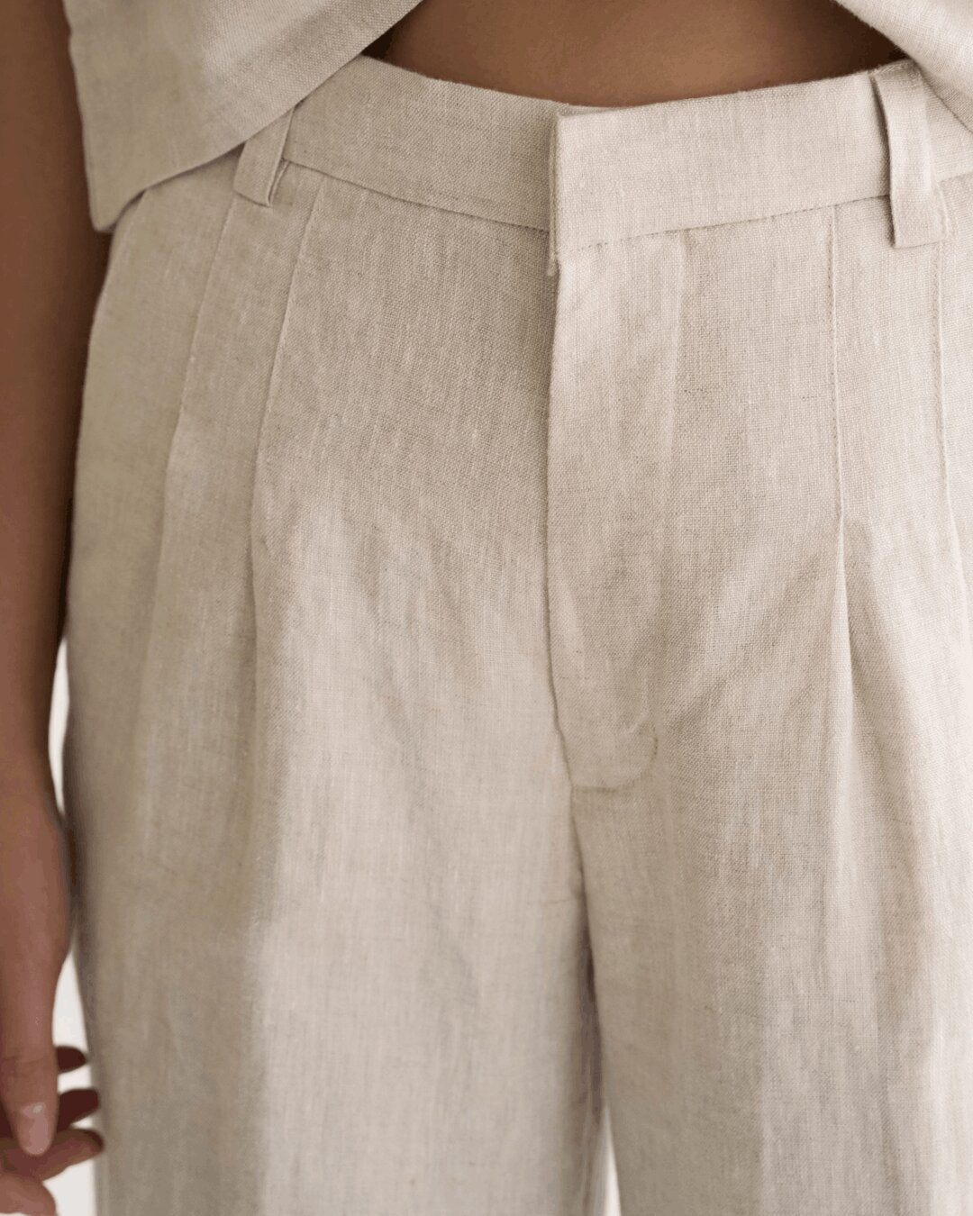 Long Regular Pants Linen Women