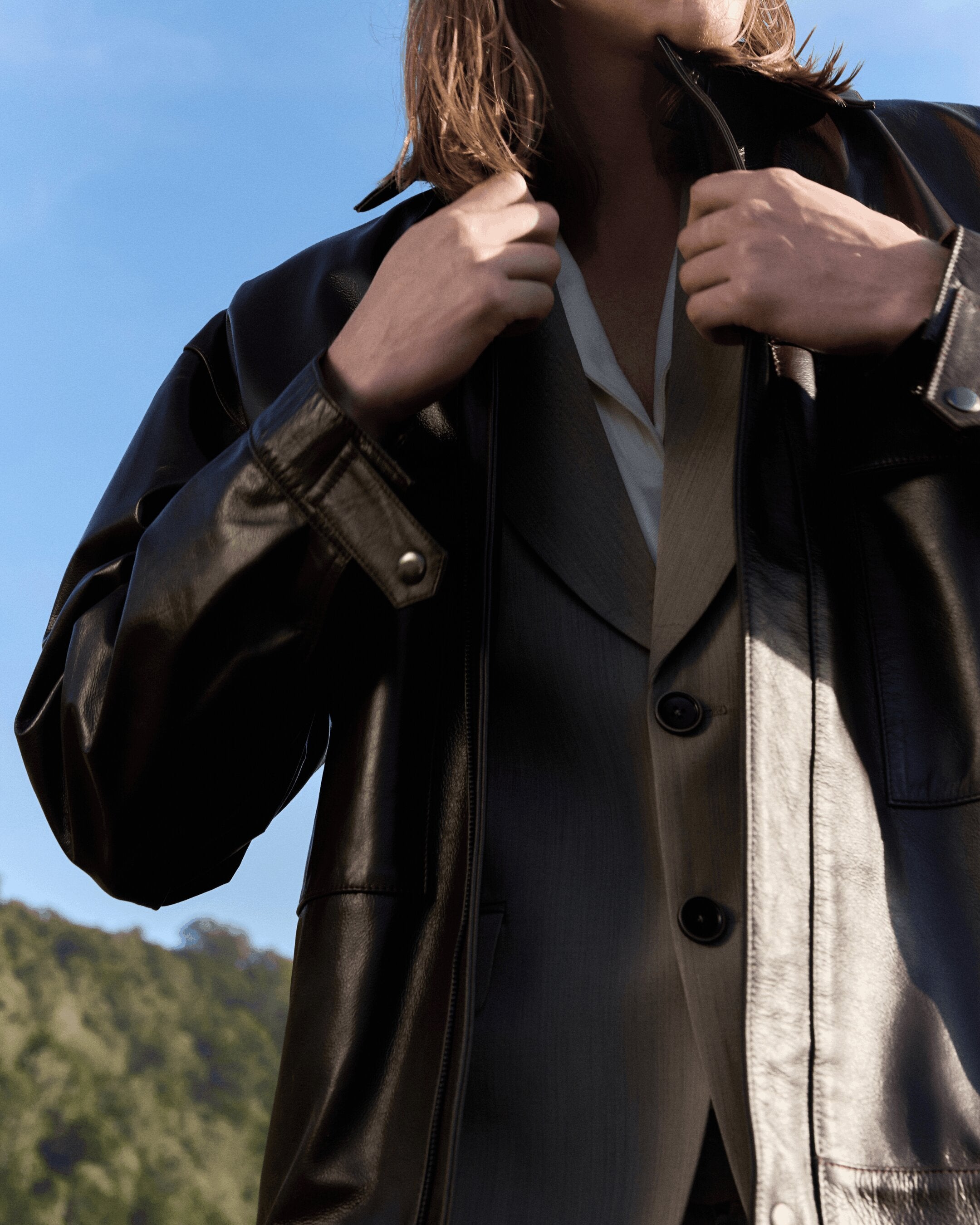 Oversized Leather Jacket