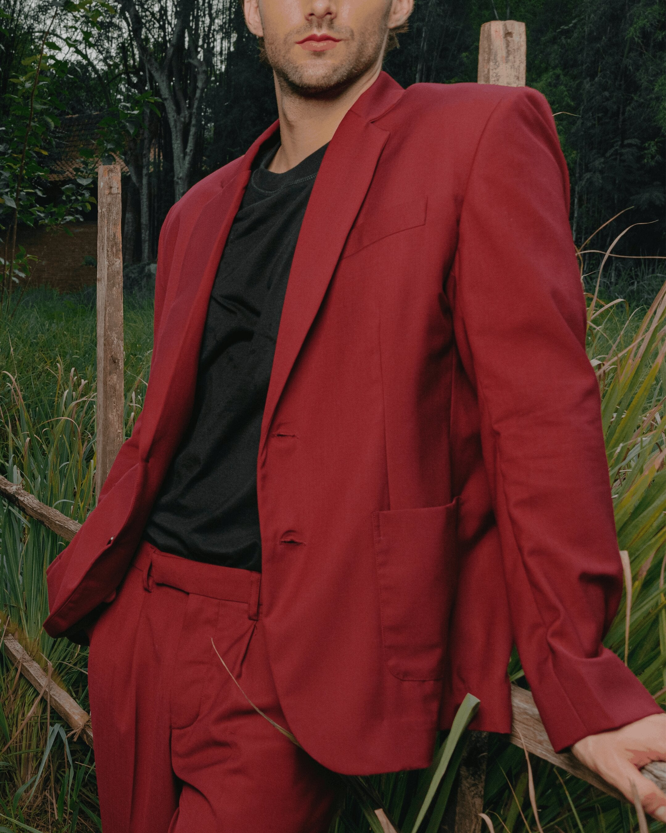 Single Carmine Blazer Man