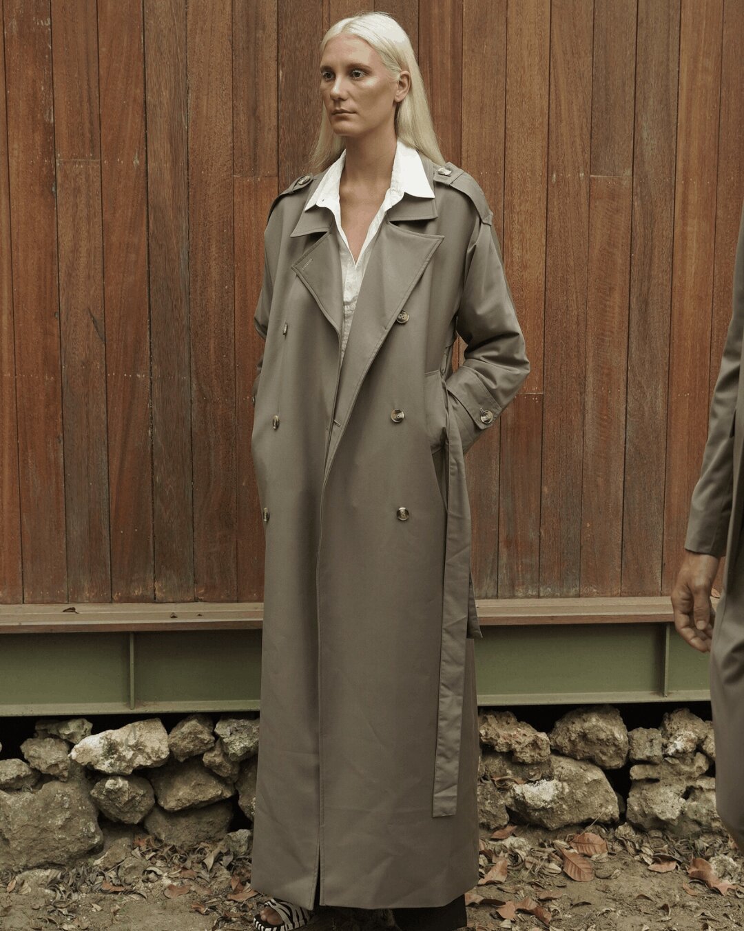 Imperium Double-Breasted Long Trench Coat