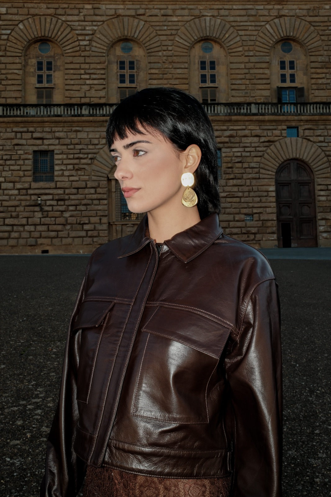 Aegis Cropped Leather Jacket